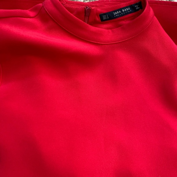 Bright red tiered sleeve mini dress - Picture 3 of 3